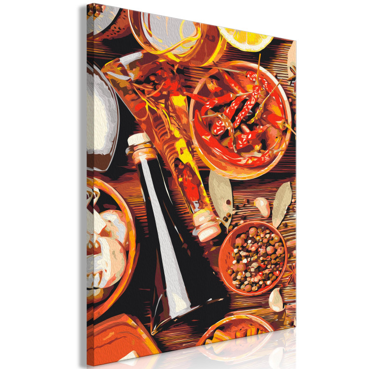 Paint by Number Kit Culinary Impressions - Colorful Spices and Olive Oil on a Wooden Table 148874 additionalImage 4