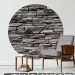 Round wallpaper Brick Wall - Steel-Gray Wall Made of Stone Composition 149174 additionalThumb 2