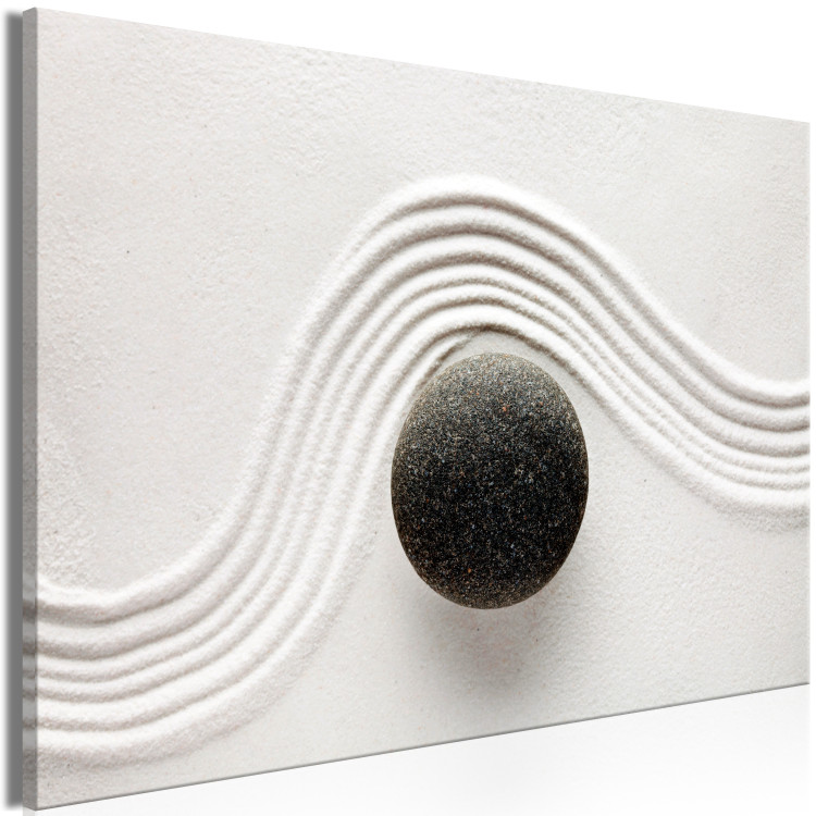 Canvas Print Concentration (1-piece) Wide - stone on sand in Zen style 149674 additionalImage 2