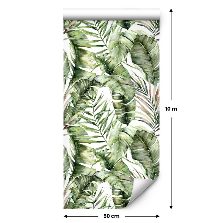 Modern Wallpaper In an Exotic Thicket - Large Intertwined Green Leaves 149874 additionalImage 2