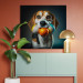 Canvas Art Print AI Beagle Dog - Portrait of a Animal With Three Balls in Its Mouth - Square 150174 additionalThumb 3