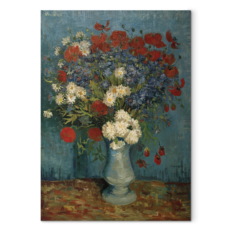 Reproduction Painting Vase With Cornflowers and Poppies 150474