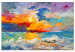 Print On Glass Seascape - Painted Sun at Sunset in Vivid Colors [Glass] 150774 additionalThumb 2