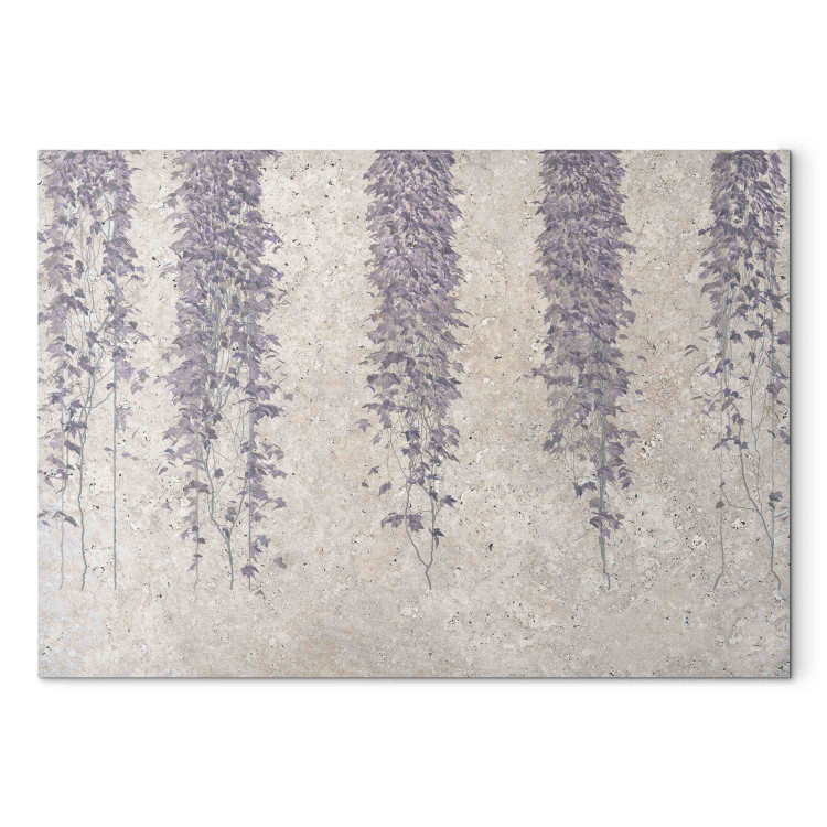 Canvas Art Print Lavender Vine - Vines in Muted Colors on a Background of Stone 151274