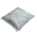 Decorative Velor Pillow Blue Ornament - Floral Pattern on Textural Gray Background 151374 additionalThumb 4