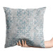 Decorative Velor Pillow Blue Ornament - Floral Pattern on Textural Gray Background 151374 additionalThumb 3