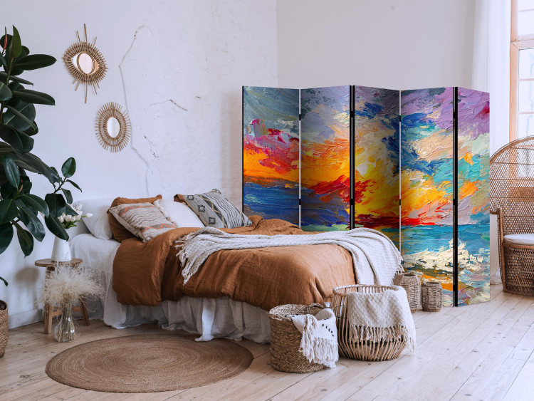 Room Divider Colorful Landscape - Sunset Over the Sea in Vivid Colors II [Room Dividers] 159574 additionalImage 2