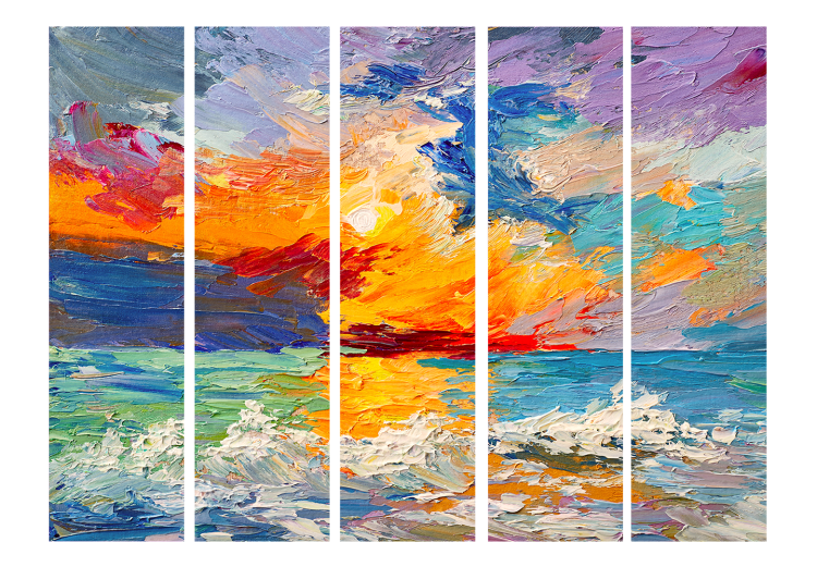 Room Divider Colorful Landscape - Sunset Over the Sea in Vivid Colors II [Room Dividers] 159574 additionalImage 3
