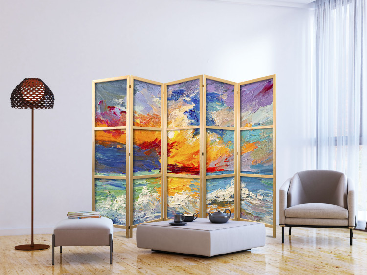 Room Divider Colorful Landscape - Sunset Over the Sea in Vivid Colors II [Room Dividers] 159574 additionalImage 6