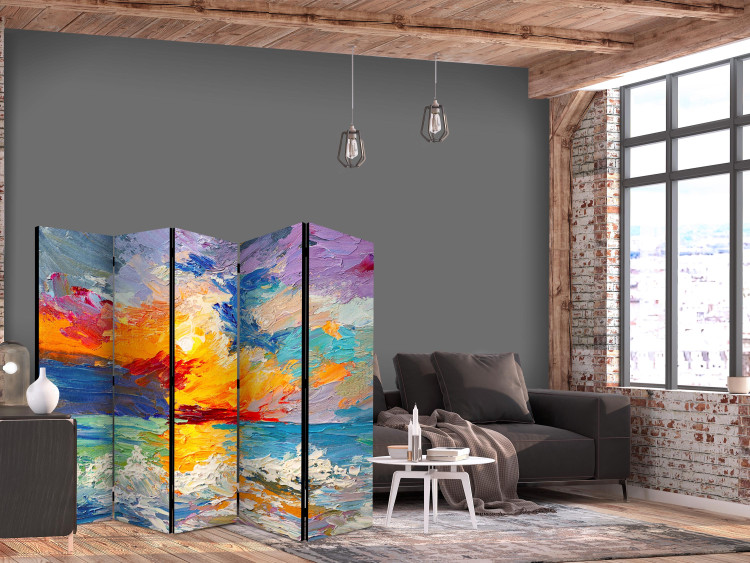 Room Divider Colorful Landscape - Sunset Over the Sea in Vivid Colors II [Room Dividers] 159574 additionalImage 4