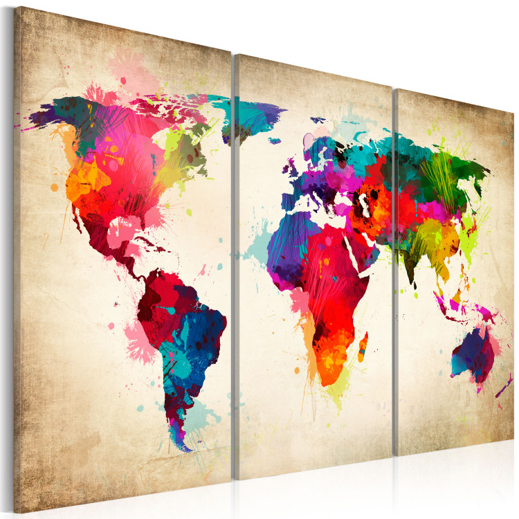 Canvas Art Print Rainbow Continents 55274 additionalImage 2