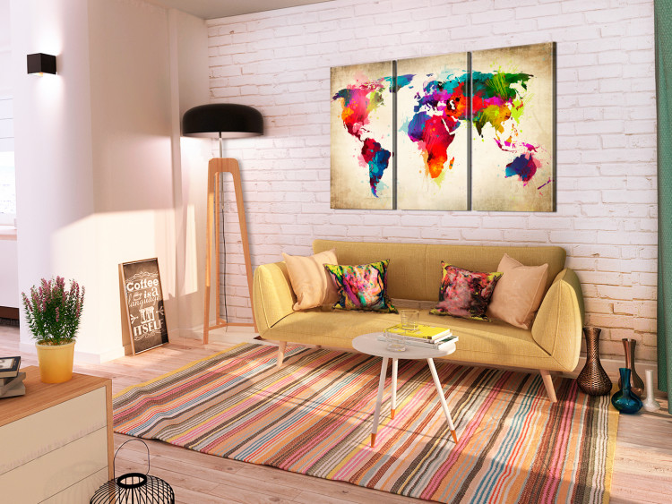Canvas Art Print Rainbow Continents 55274 additionalImage 3