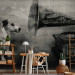 Wall Mural Music from the Turntable - Black and white dog listening to music with musical notes 61274 additionalThumb 4