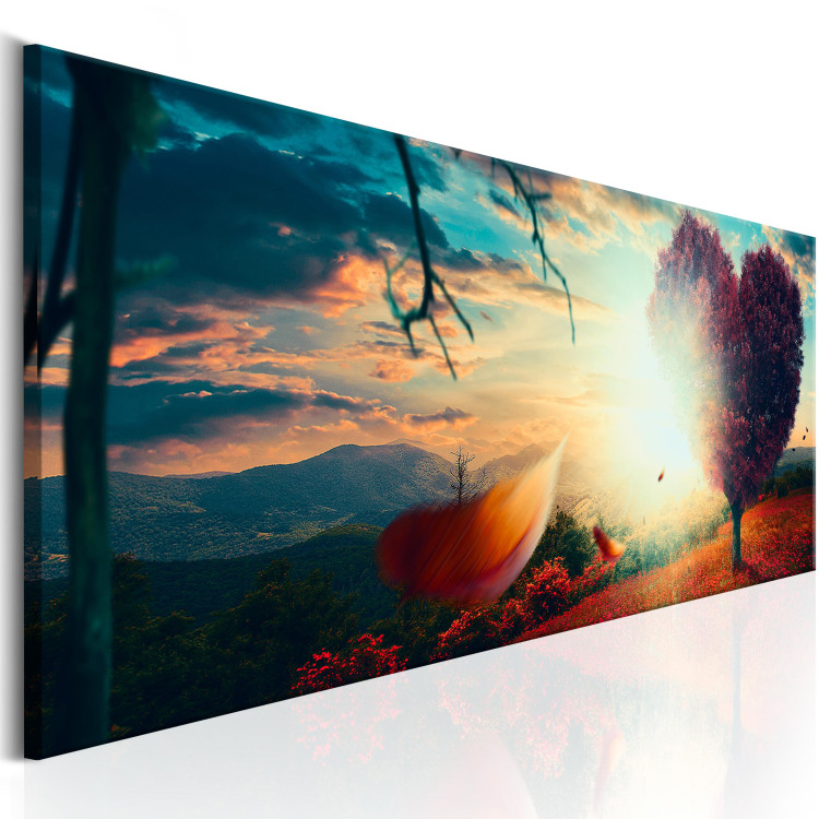 Canvas Heart of Nature (1-part) - tree of love on a sunny landscape 94074 additionalImage 2