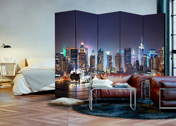 Room Divider Night Port II - night architecture of New York with a skyline view 95574 additionalImage 4