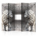 Room Separator Stone Lions II - abstract animals in the illusion of a stone corridor 95674