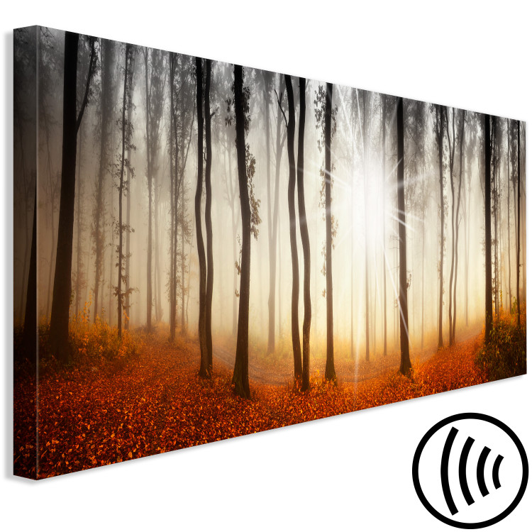 Canvas Print Autumn Mist - Golden Season in the Forest with Sunset Background 97374 additionalImage 6