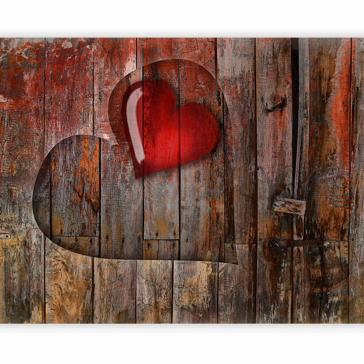 Photo Wallpaper Heart on wooden background 97674 additionalImage 1