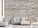 Photo Wallpaper Brick wall - industrial background of regular texture of grey stones 98074