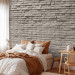 Photo Wallpaper Brick wall - industrial background of regular texture of grey stones 98074 additionalThumb 2