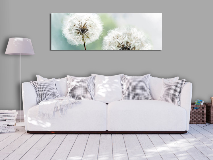 Canvas Art Print Romantic Summer (1-piece) - Fluffy Dandelions against Nature Background 106184 additionalImage 3