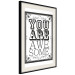 Wall Poster You Are Awesome - black and white text on an ornamented background 114684 additionalThumb 3