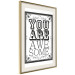 Wall Poster You Are Awesome - black and white text on an ornamented background 114684 additionalThumb 2