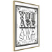 Wall Poster You Are Awesome - black and white text on an ornamented background 114684 additionalThumb 12