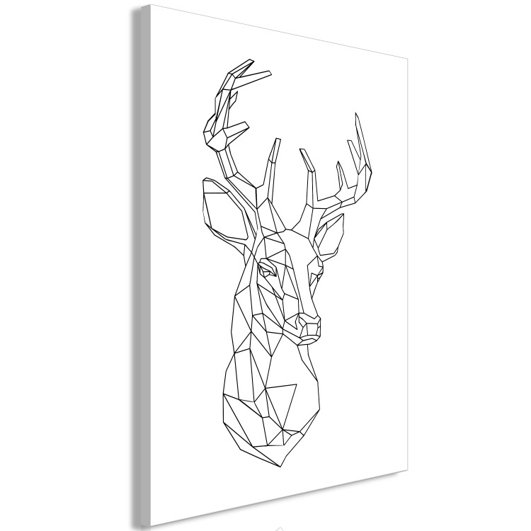 Canvas Art Print Geometric Contours (1-part) - Graphic Design with Deer 114784 additionalImage 2