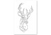 Canvas Art Print Geometric Contours (1-part) - Graphic Design with Deer 114784