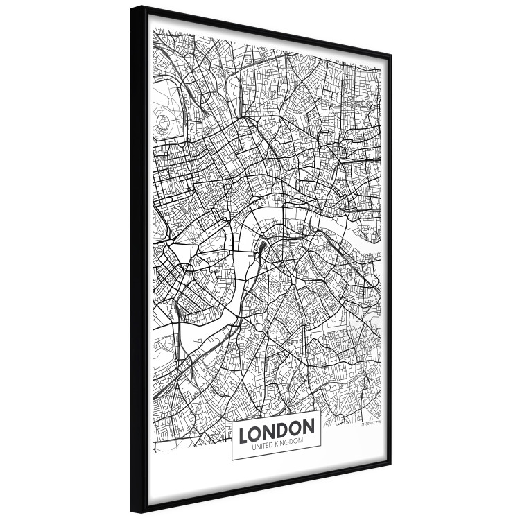 Wall Poster Map of London - black and white map of the capital of the United Kingdom and texts 116384 additionalImage 2