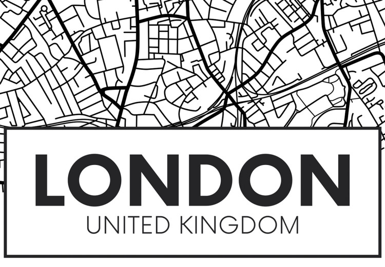 Wall Poster Map of London - black and white map of the capital of the United Kingdom and texts 116384 additionalImage 5