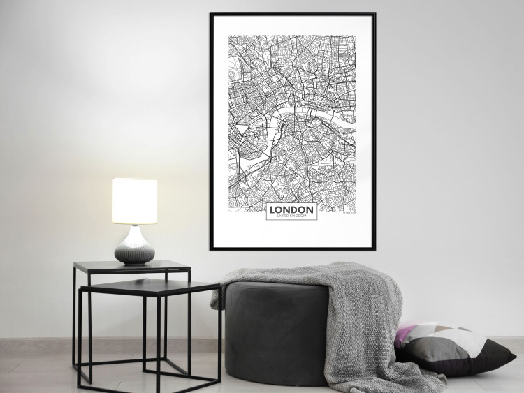 Wall Poster Map of London - black and white map of the capital of the United Kingdom and texts 116384 additionalImage 9