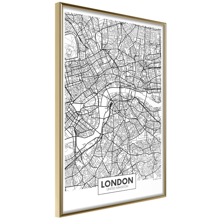 Wall Poster Map of London - black and white map of the capital of the United Kingdom and texts 116384 additionalImage 3