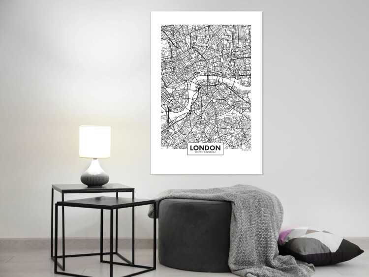 Wall Poster Map of London - black and white map of the capital of the United Kingdom and texts 116384 additionalImage 7