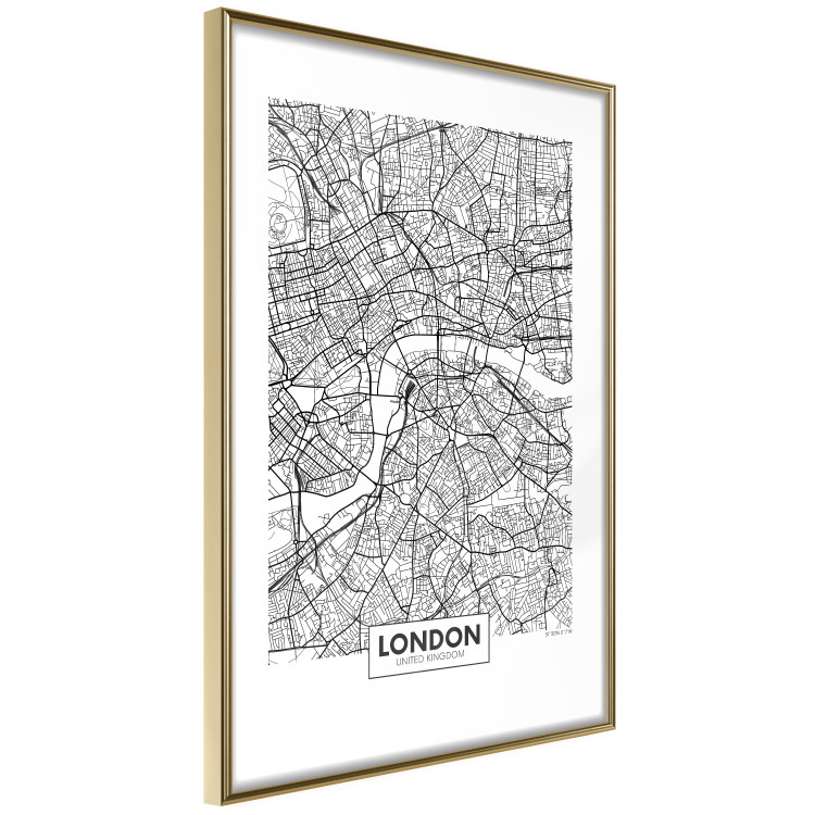 Wall Poster Map of London - black and white map of the capital of the United Kingdom and texts 116384 additionalImage 11