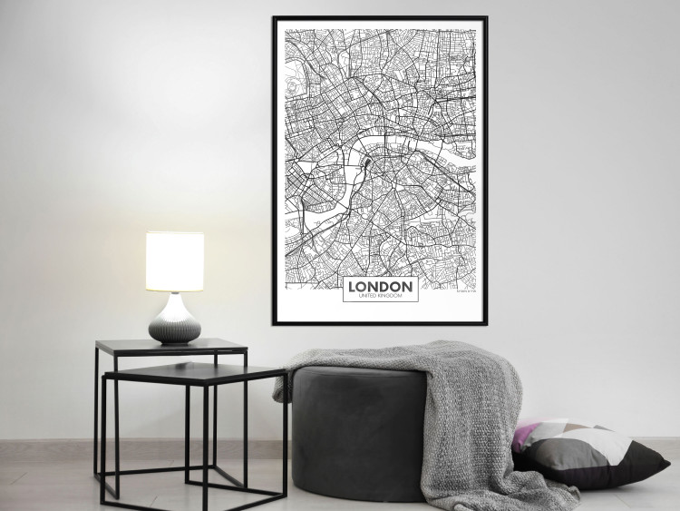 Wall Poster Map of London - black and white map of the capital of the United Kingdom and texts 116384 additionalImage 8