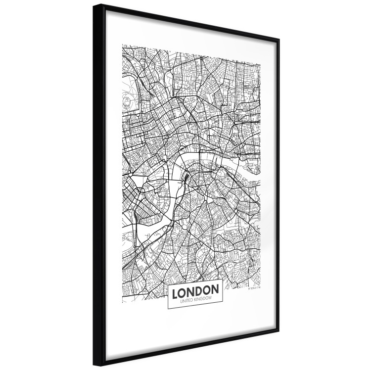 Wall Poster Map of London - black and white map of the capital of the United Kingdom and texts 116384 additionalImage 12