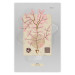 Wall Poster Mysterious Little Tree - abstraction with texts and a plant in pale colors 116884