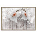 Poster Lily World - white lily flower on wooden background with retro inscriptions 122284 additionalThumb 20