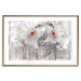 Poster Lily World - white lily flower on wooden background with retro inscriptions 122284 additionalThumb 14