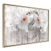 Poster Lily World - white lily flower on wooden background with retro inscriptions 122284 additionalThumb 12