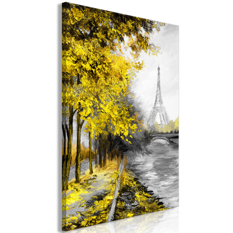 Canvas Art Print Paris Channel (1 Part) Vertical Yellow 123084 additionalImage 2