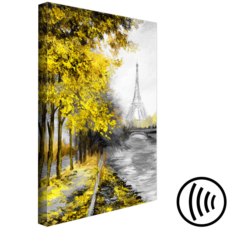 Canvas Art Print Paris Channel (1 Part) Vertical Yellow 123084 additionalImage 6