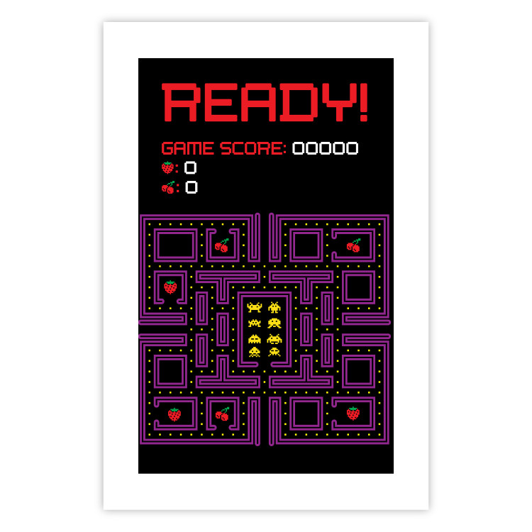 Wall Poster Ready! - English captions and fruit icons on Pacman game map 123584 additionalImage 25