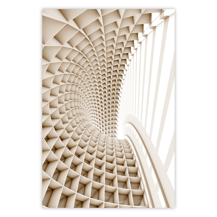 Wall Poster Telemark - abstract tunnel with 3D imitation and light wall texture 123884