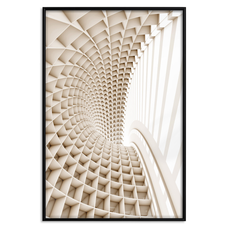 Wall Poster Telemark - abstract tunnel with 3D imitation and light wall texture 123884 additionalImage 24