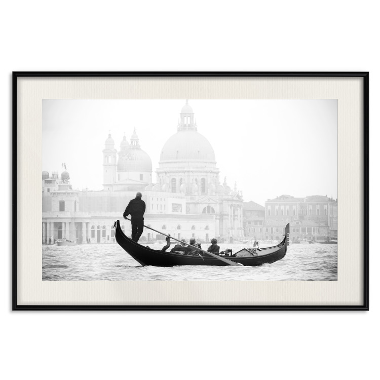 Poster Gondola Ride - photograph of Venice architecture in black and white motif 123984 additionalImage 18