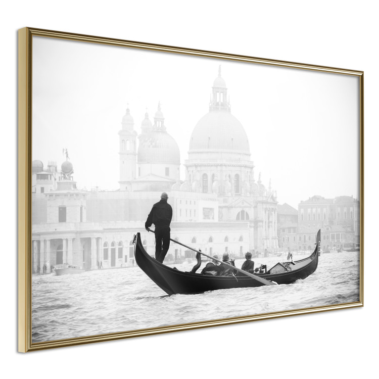 Poster Gondola Ride - photograph of Venice architecture in black and white motif 123984 additionalImage 12