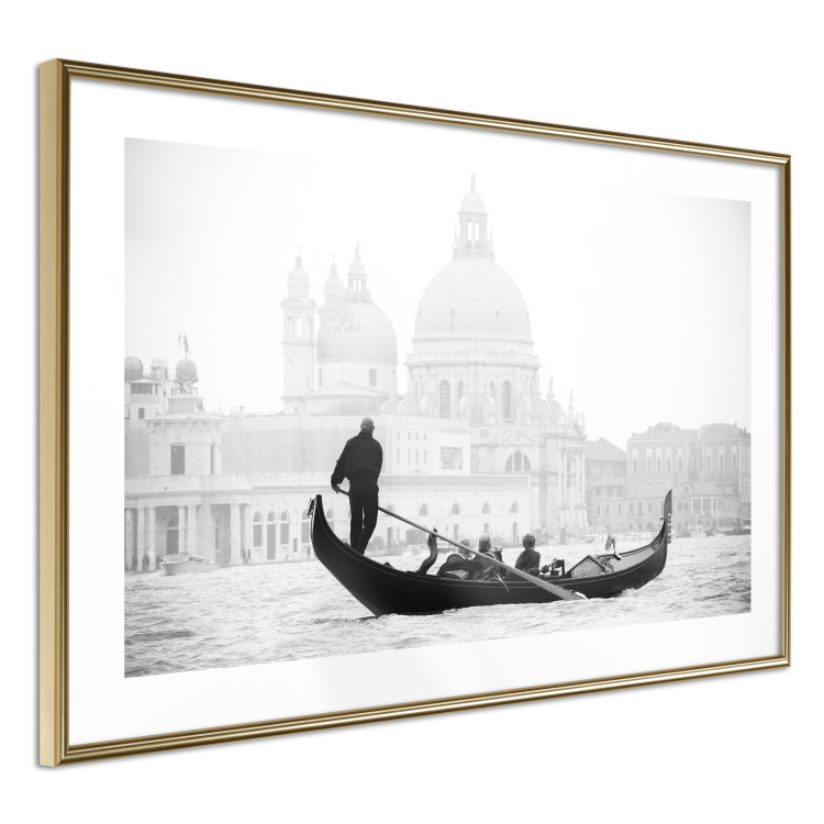 Poster Gondola Ride - photograph of Venice architecture in black and white motif 123984 additionalImage 8